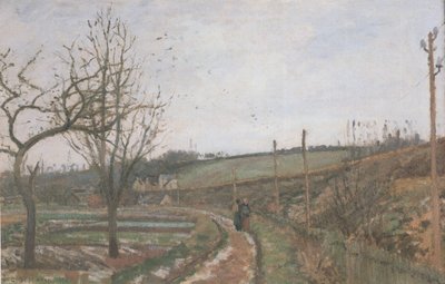 The Road by the Railway, Snow Effect by Camille Jacob Pissarro